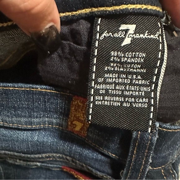 Women’s 7 For All Mankind Distressed Ripped‎ Cropped Boot Dark Denim. Size 25. - Picture 6 of 8